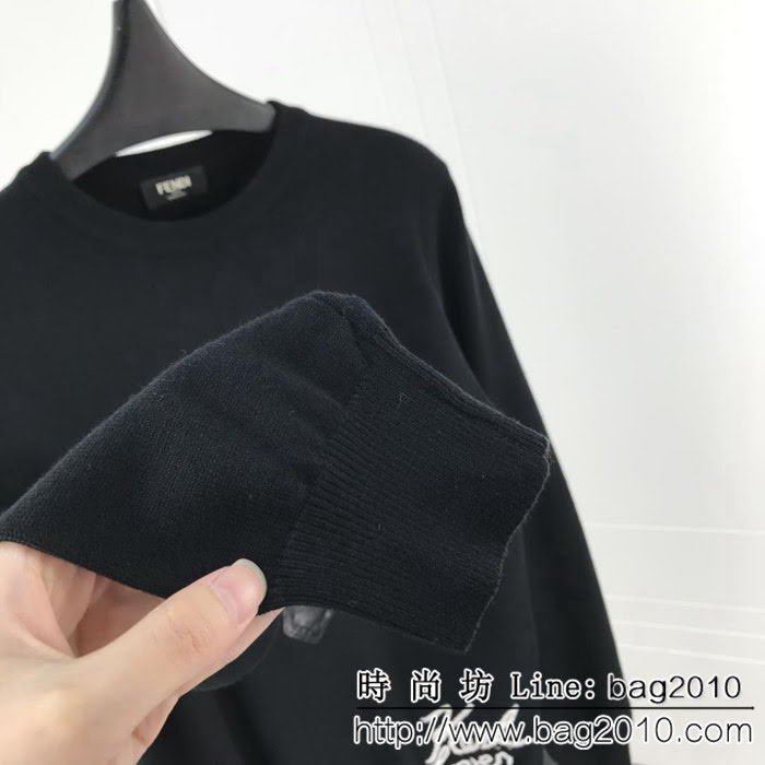 FENDI芬迪 18SS秋冬新款 老佛爺貼牌logo 簡單百搭款 毛衣 情侶款 ydi1529